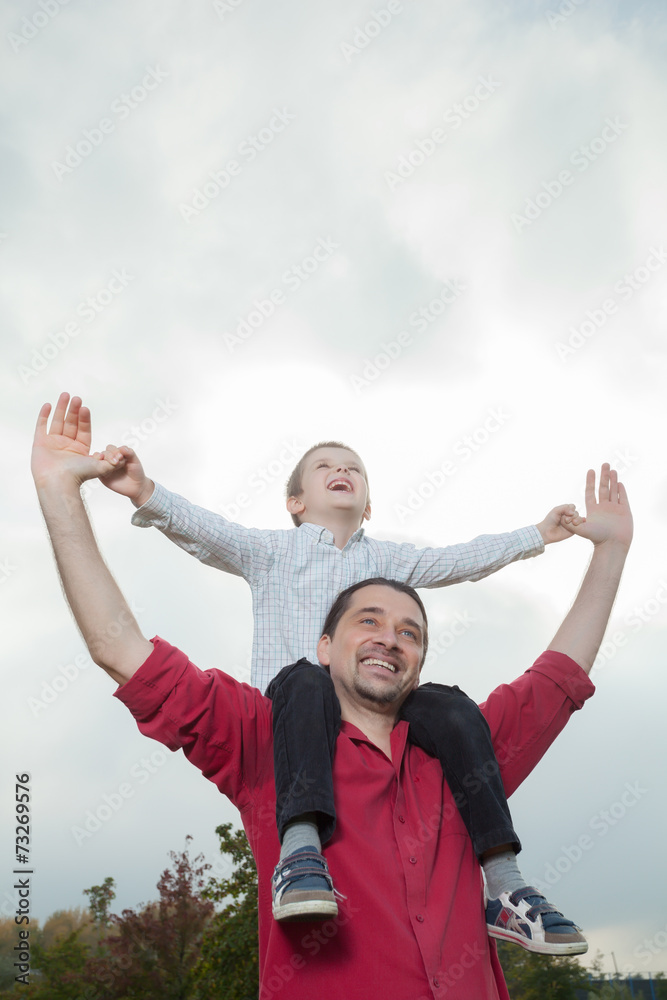 Dad and son playing Dad and son playing