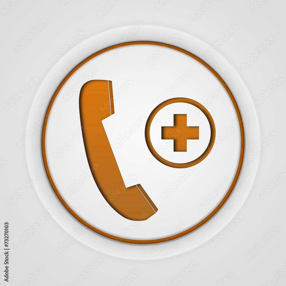 Obraz premium Emergency circular icon on white background