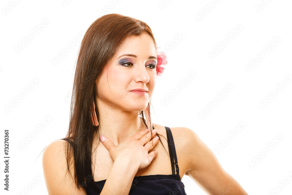 Portrait of beautiful girl in summer style Portrait of beautiful girl in summer style