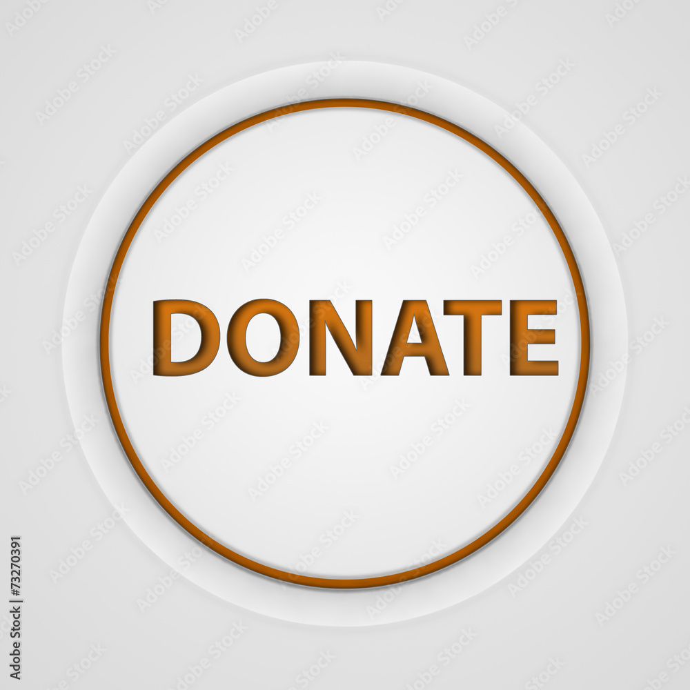 Donate circular icon on white background Donate circular icon on white background