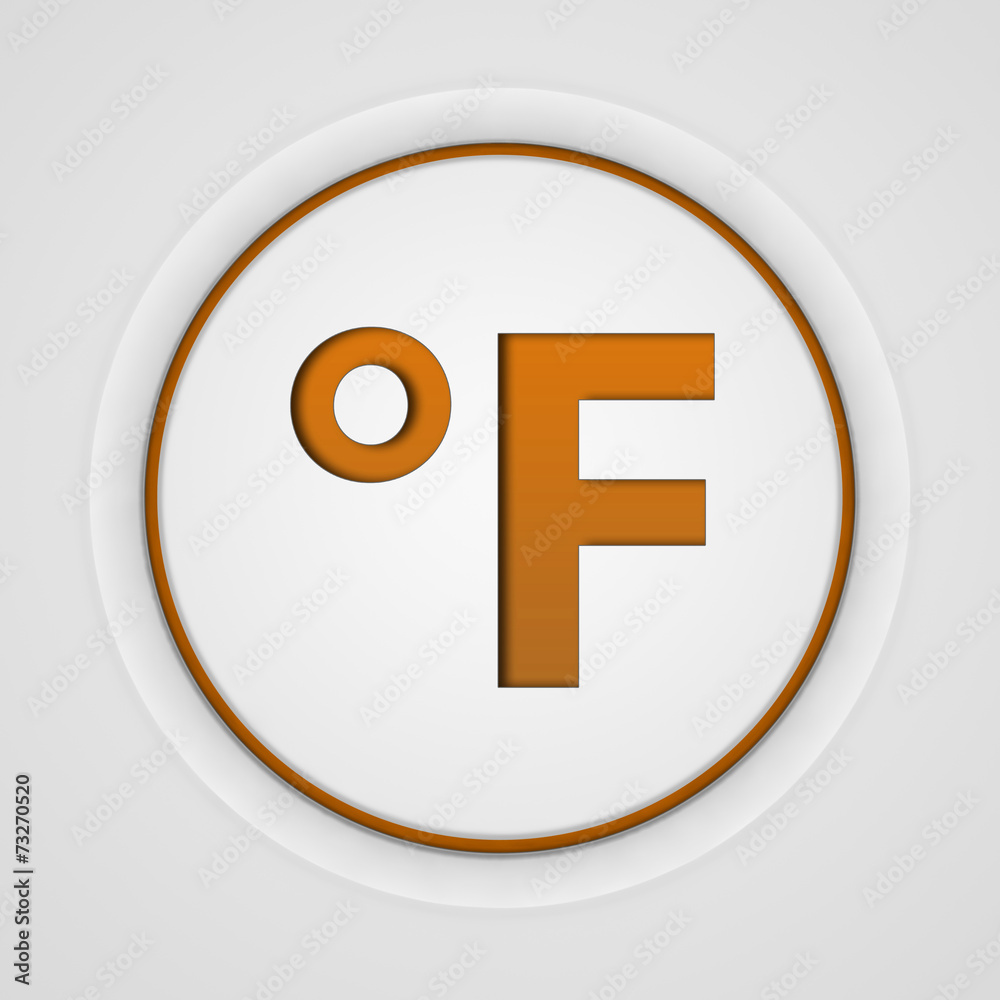 fahrenheit circular icon on white background fahrenheit circular icon on white background