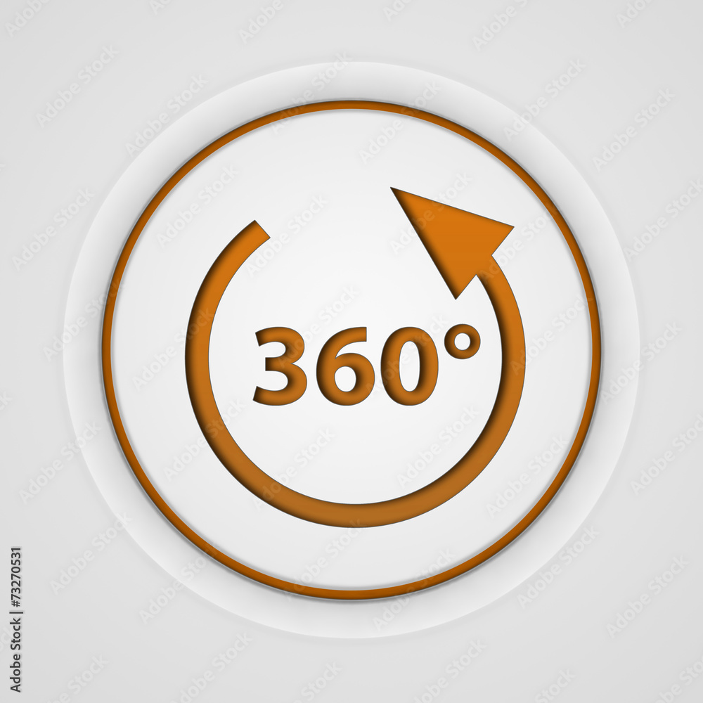 360 degrees circular icon on white background 360 degrees circular icon on white background