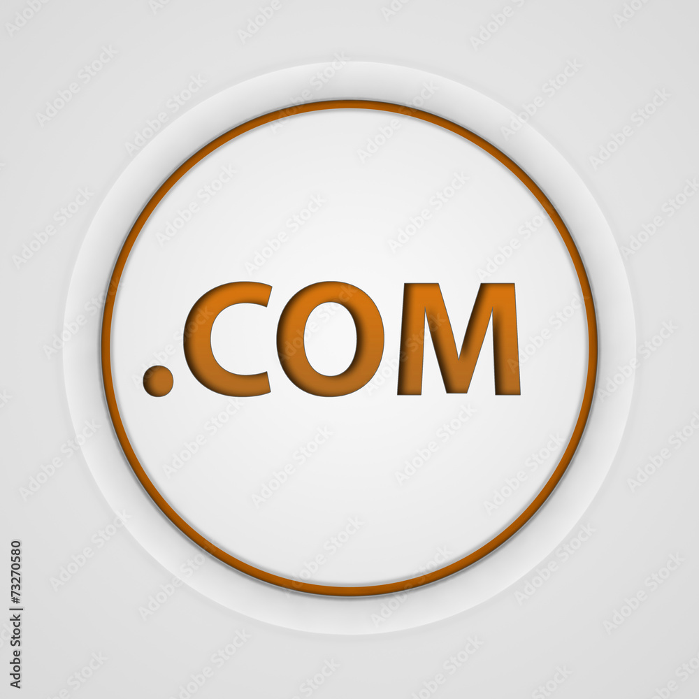 Com circular icon on white background Com circular icon on white background
