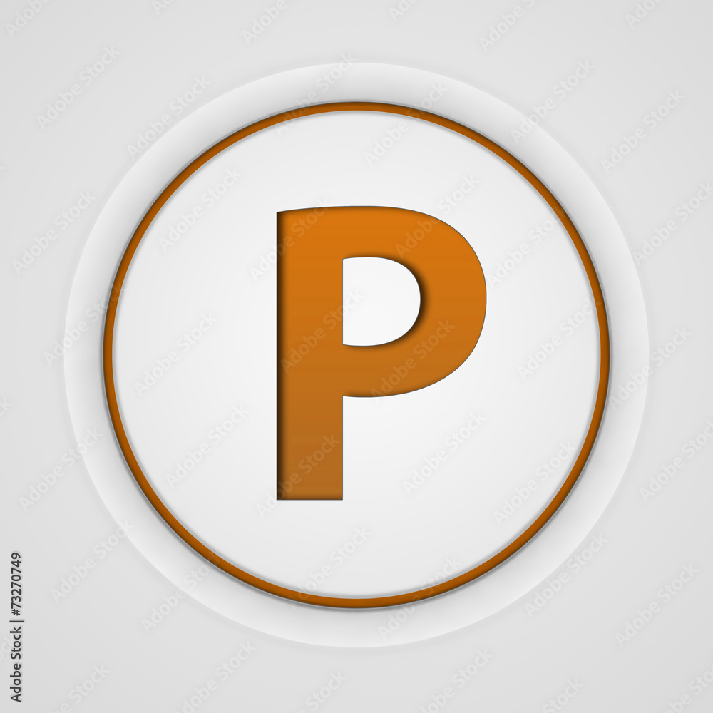Parking circular icon on white background Parking circular icon on white background