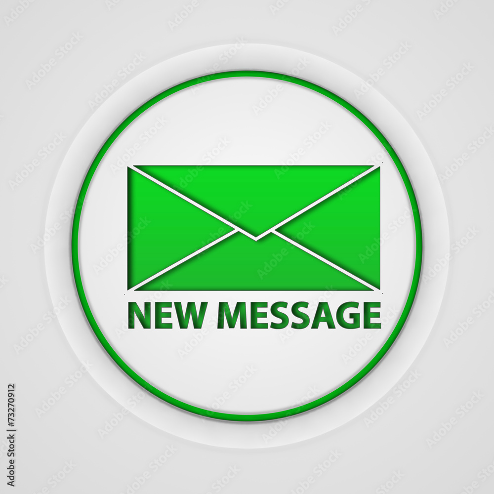 new mesage circular icon on white background new mesage circular icon on white background