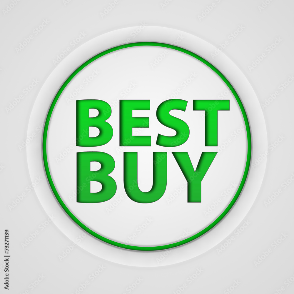 Best buy circular icon on white background
