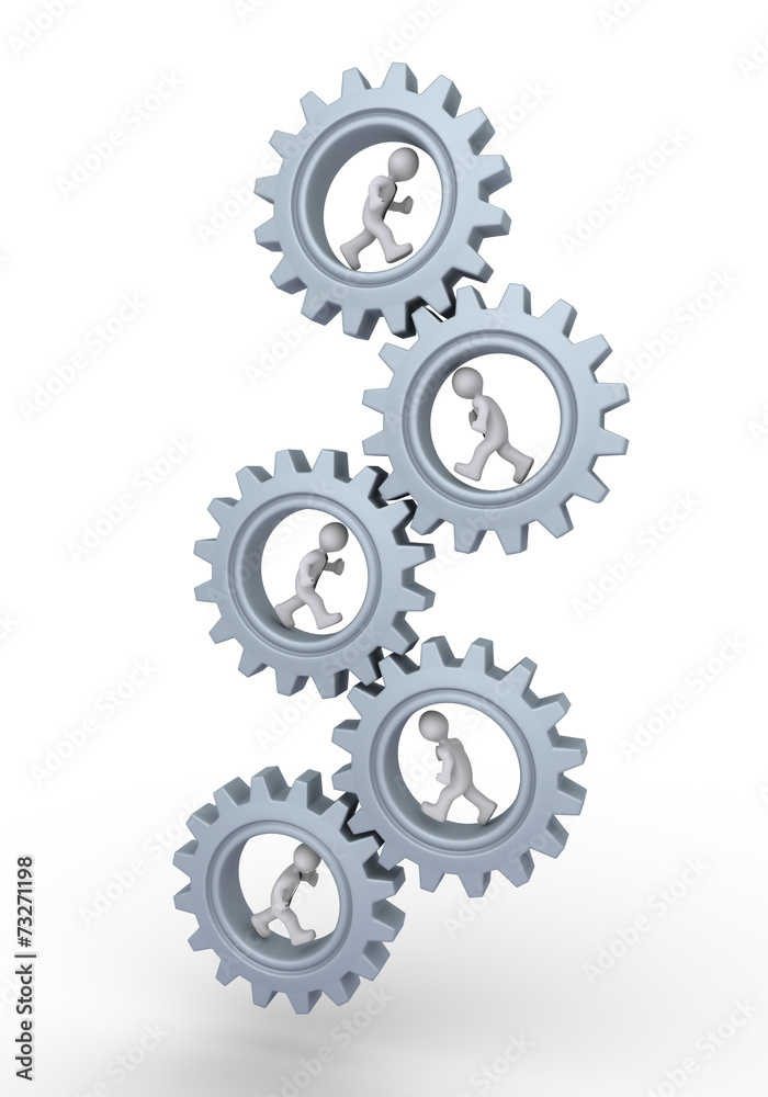 Businessmen running as workforce metaphor Businessmen running as workforce metaphor
