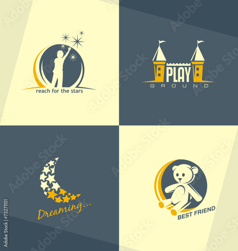 Unique and minimalistic kids logo design concepts