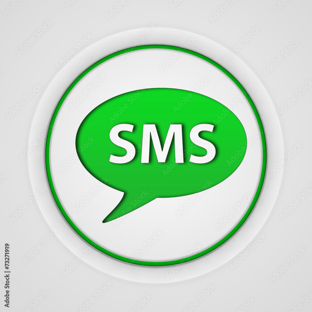 sms circular icon on white background sms circular icon on white background