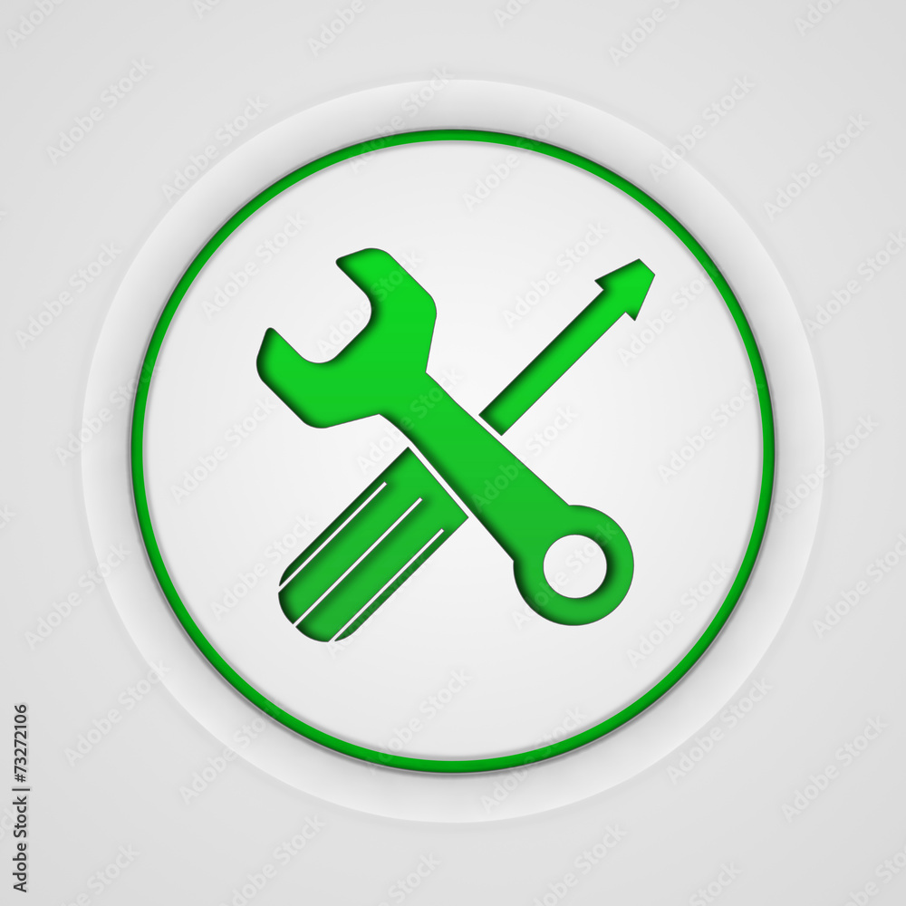 Settings circular icon on white background Settings circular icon on white background