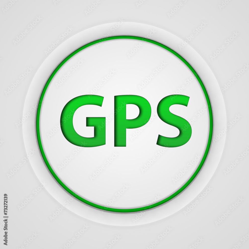 Gps circular icon on white background Gps circular icon on white background
