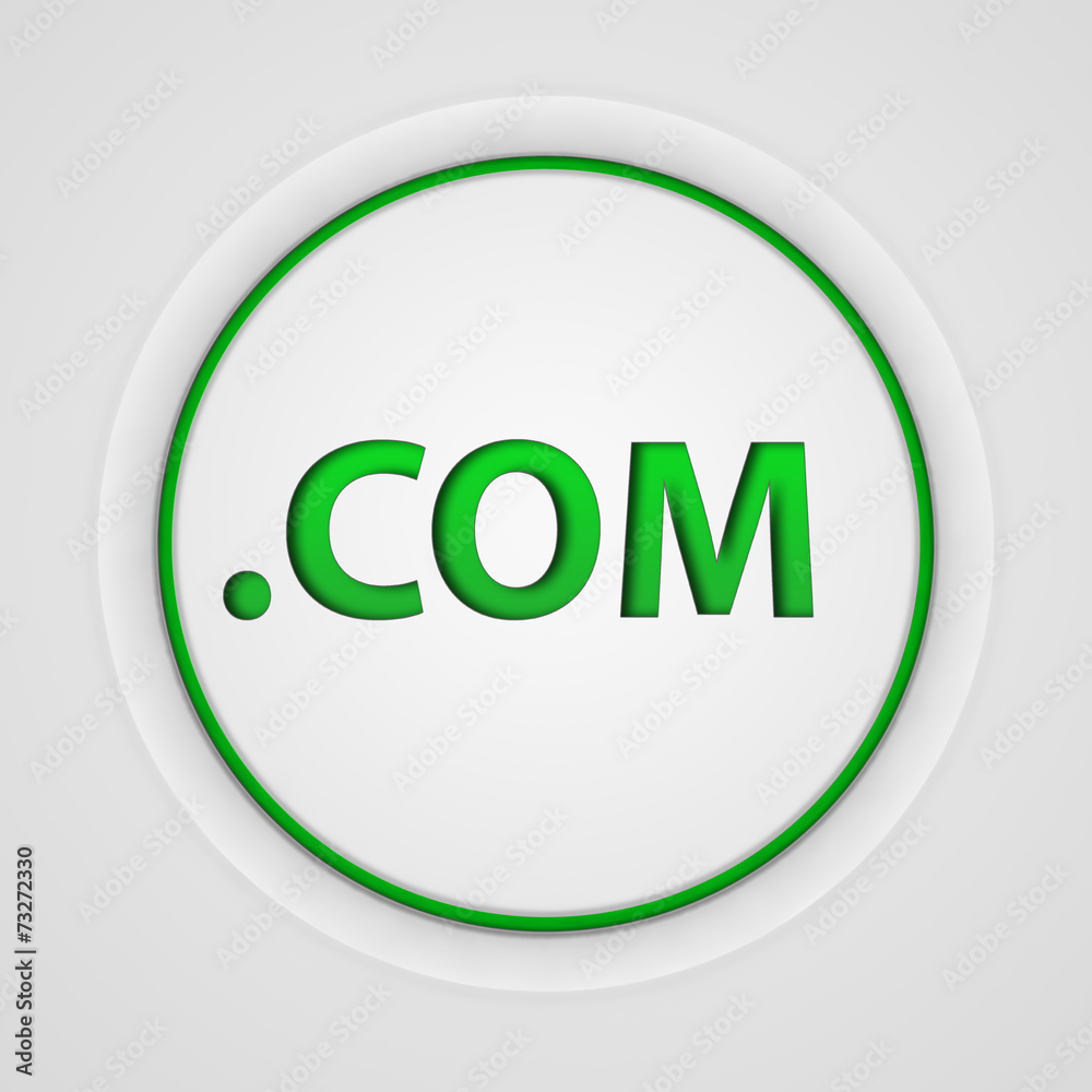 Com circular icon on white background Com circular icon on white background