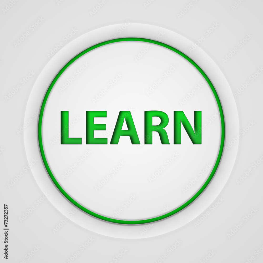 Learn circular icon on white background Learn circular icon on white background