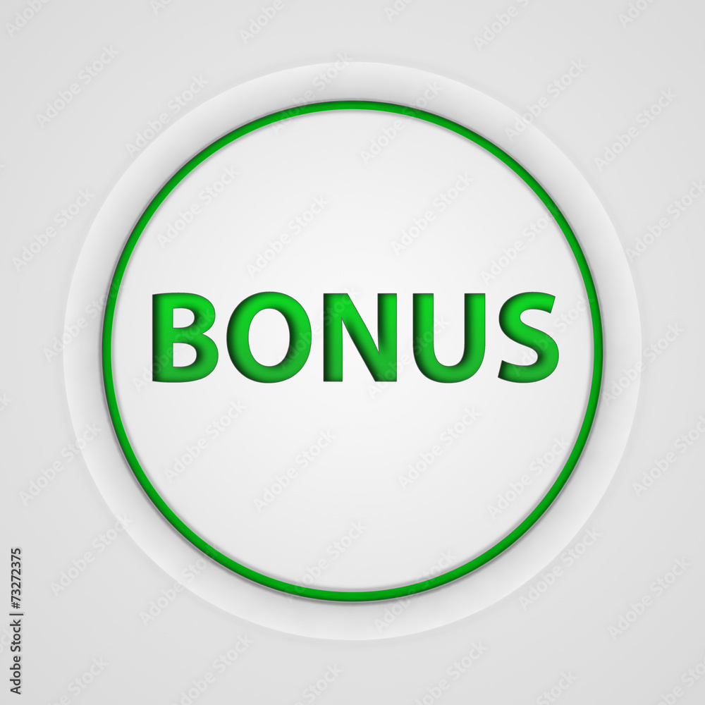 Bonus circular icon on white background