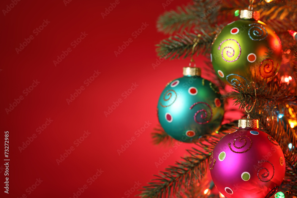 Christmas tree decorated with balls