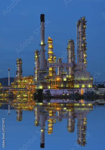 Oil refinery at twilight - petrochemical industry 