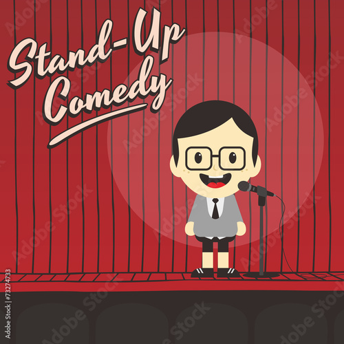 male stand up comedian cartoon character