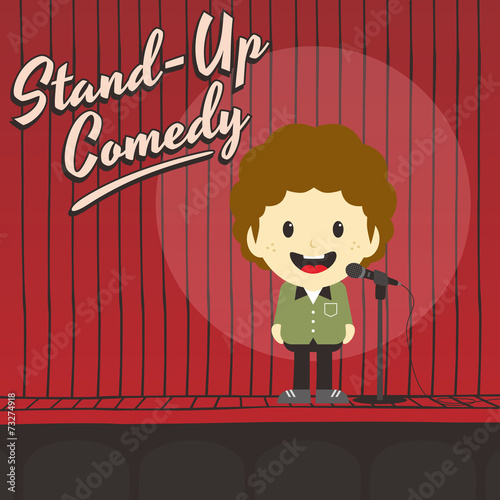 male stand up comedian cartoon character