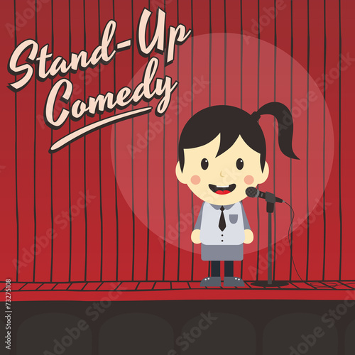 female stand up comedian cartoon character