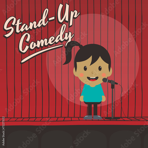 female stand up comedian cartoon character