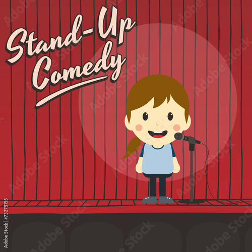 female stand up comedian cartoon character