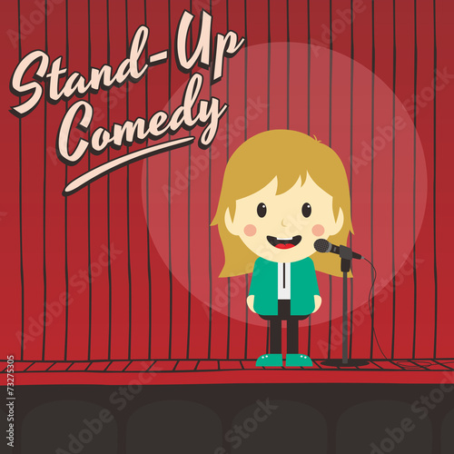 female stand up comedian cartoon character