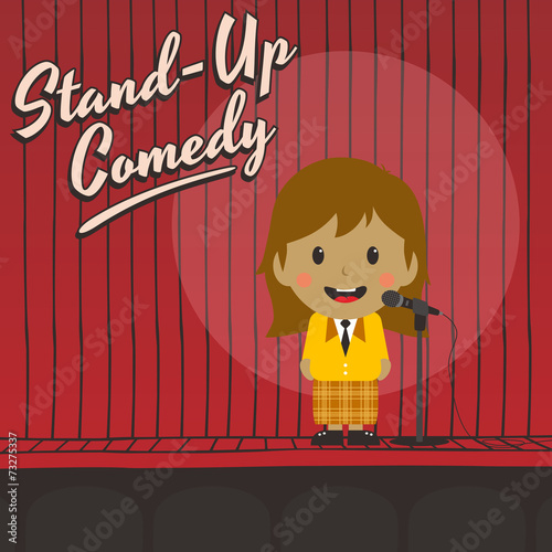 female stand up comedian cartoon character