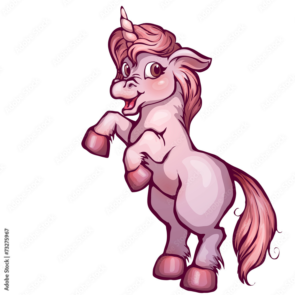 Naklejka premium Vector illustration of unicorn in cartoon style