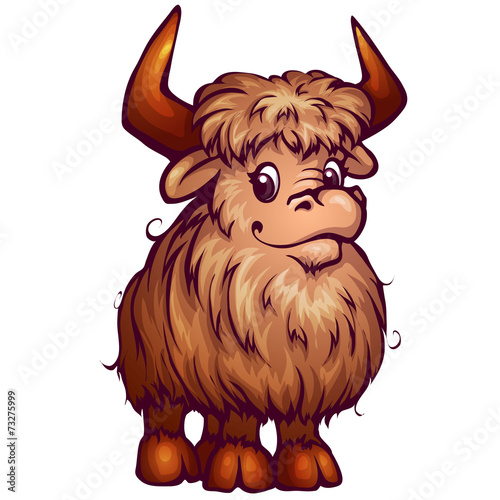 Vector illustration of yak in cartoon style photo