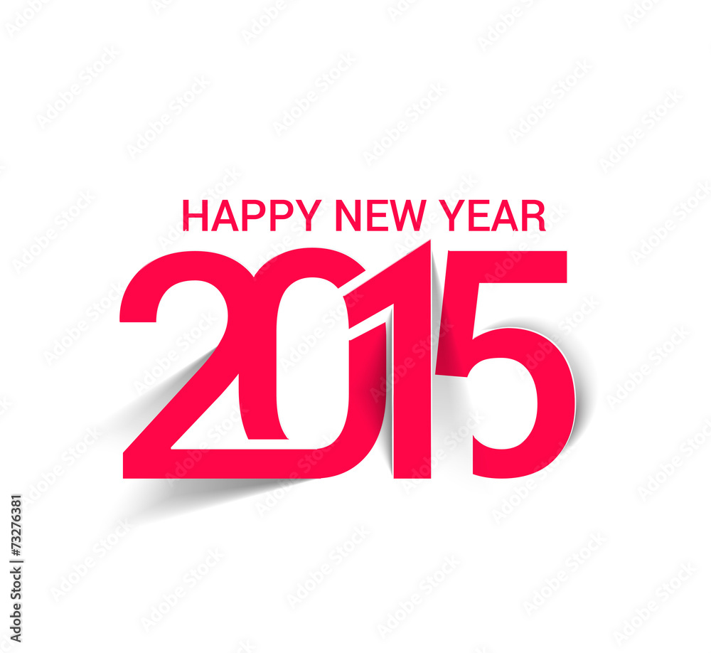 Happy new year 2015 Text Design - obrazy, fototapety, plakaty 