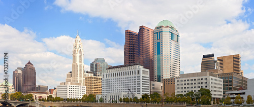 Fotografia, Obraz Columbus Ohio, USA downtown buildings