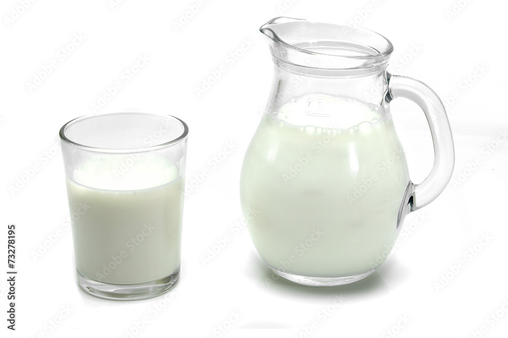 Jarra y vaso de leche Jarra y vaso de leche