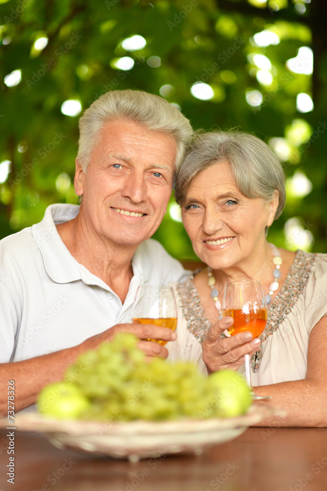 Mature couple drinking Mature couple drinking
