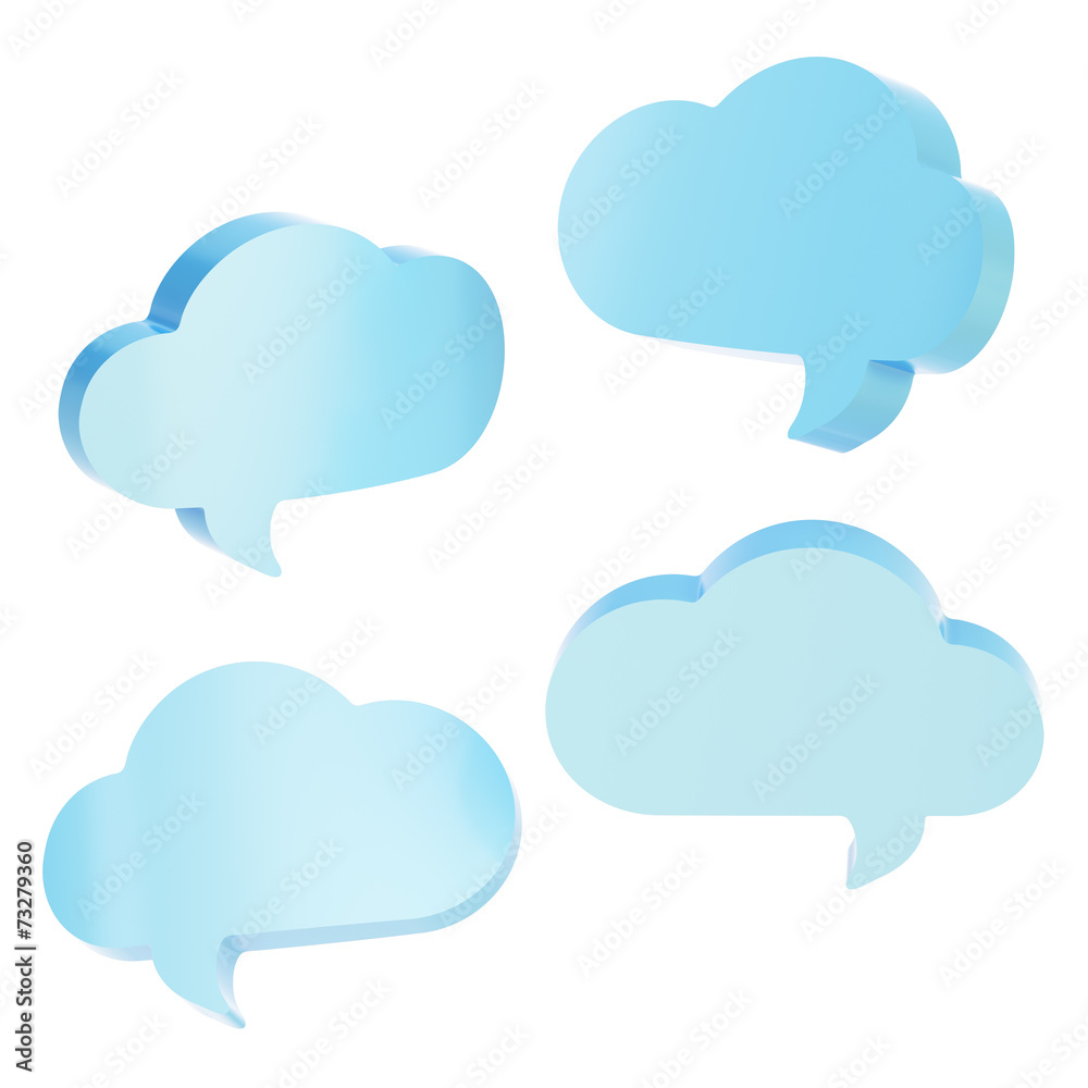 Cloud shaped text bubbles isolated Cloud shaped text bubbles isolated