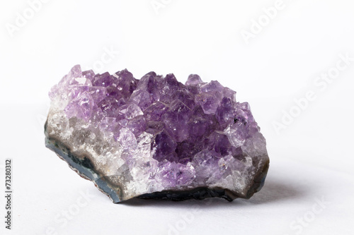 Amethyst crystals isolated on a white background