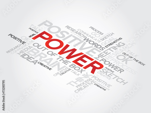 Power concept words in tag cloud,  presentation background