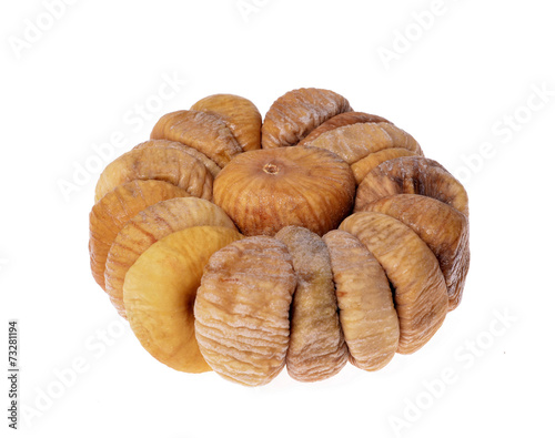 heap of dried figs isolated on white background