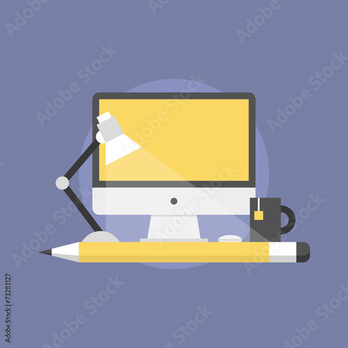 Web design studio flat icon illustration