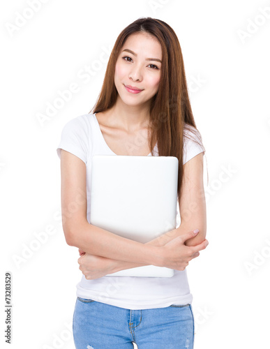 Asian woman with notebook
