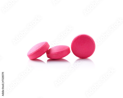 Medical pill tablet isolated on white background