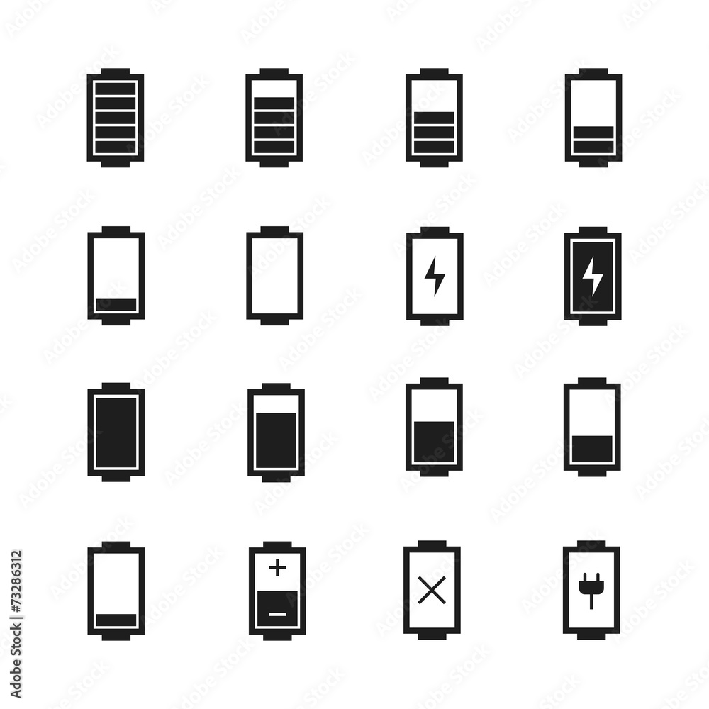 Battery web icons,symbol,sign in flat style. Charge level Battery web icons,symbol,sign in flat style. Charge level