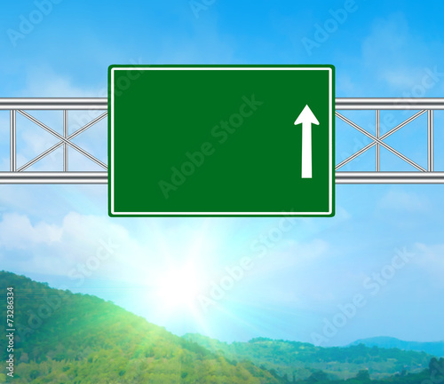 Blank Green Road Sign