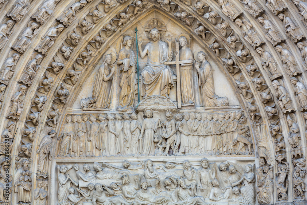 Paris, Notre Dame Cathedral - Central portal of the west front,