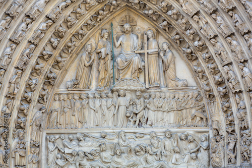 Paris, Notre Dame Cathedral - Central portal of the west front,
