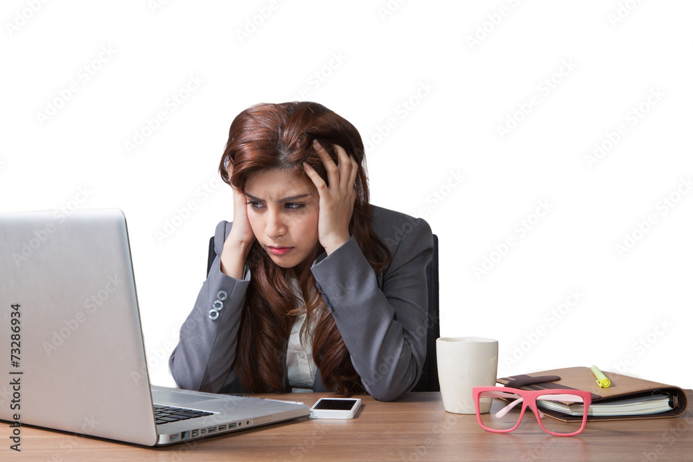 Businesswoman boredom in the workplace Businesswoman boredom in the workplace