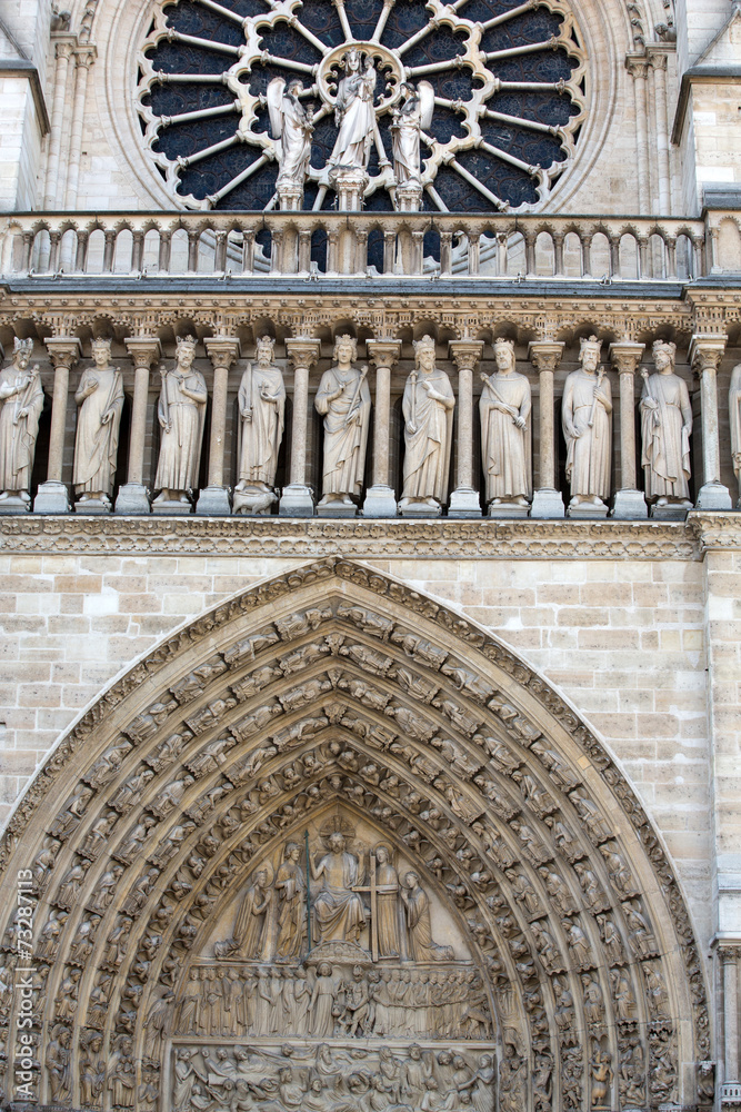 Paris, Notre Dame Cathedral - Central portal of the west front Paris, Notre Dame Cathedral - Central portal of the west front
