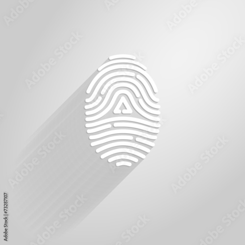 Letter A logo icon fingerprint style and long shadow.