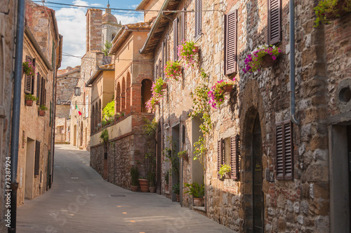 The medieval old town in Tuscany  Italy