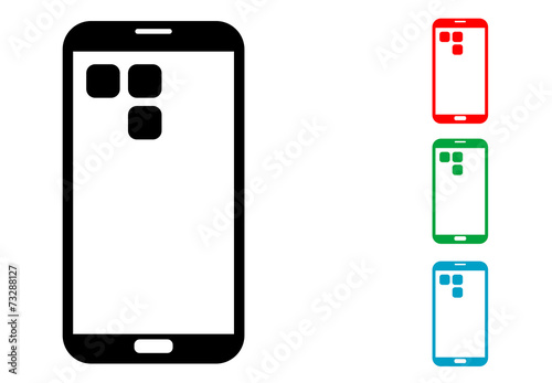 Pictograma smartphone con aplicaciones con varios colores