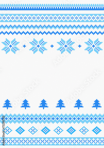 blau weiß gestrickter Hintergrund mit Textfreiraum